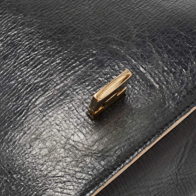 Pre Owned Jimmy Choo Black Leather Rebel Shoulder Bag