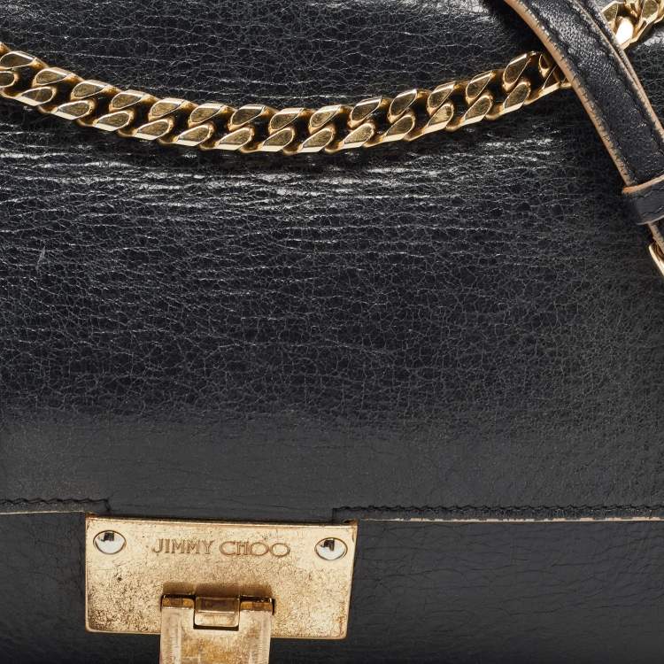 Pre Owned Jimmy Choo Black Leather Rebel Shoulder Bag