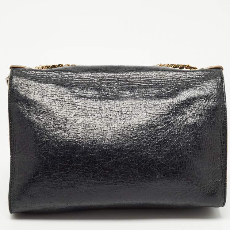 Pre Owned Jimmy Choo Black Leather Rebel Shoulder Bag