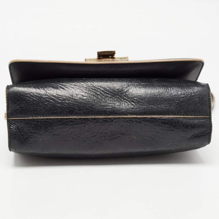 Pre Owned Jimmy Choo Black Leather Rebel Shoulder Bag