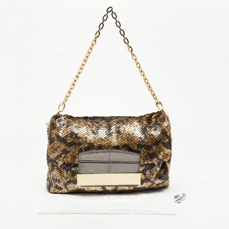 مملوكة مسبقًا Jimmy Choo Multicolor Metal Sequins Carolina Chain Shoulder Bag