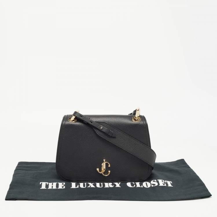 Pre Owned Jimmy Choo Black Leather Small Varenne Shoulder Bag