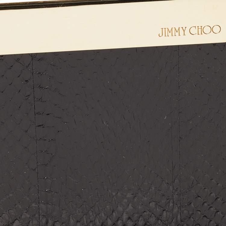 Pre Owned Jimmy Choo Black Karung Leather Cayla Clutch
