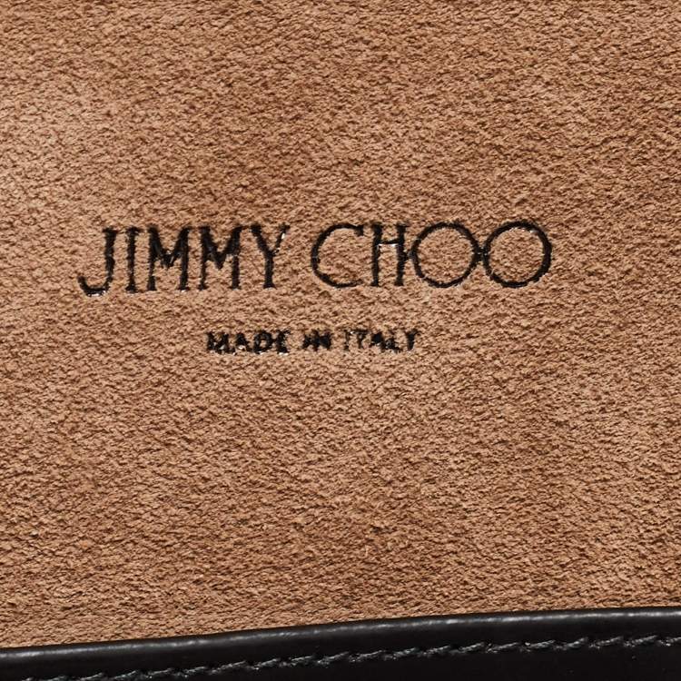 Pre Owned Jimmy Choo Black Glossy Leather Lockett Envelope Clutch