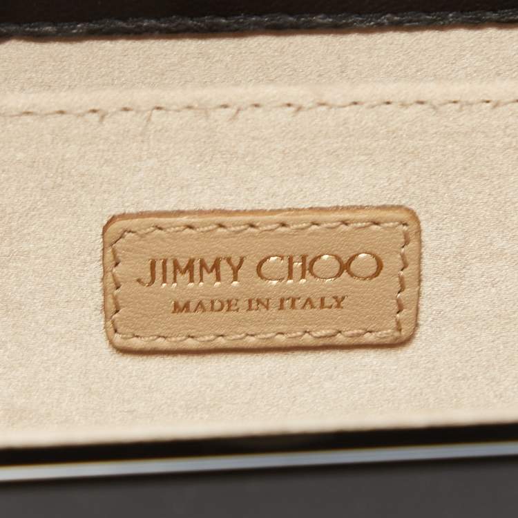 Pre Owned Jimmy Choo Black Acrylic and Leather Candy Chain Clutch 