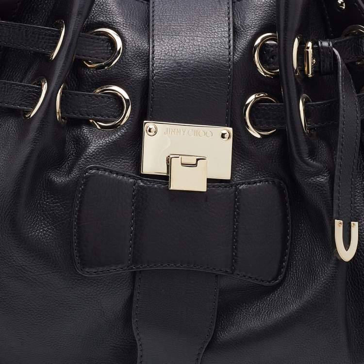 Pre Owned Jimmy Choo Black Leather Ramona Shoulder Bag