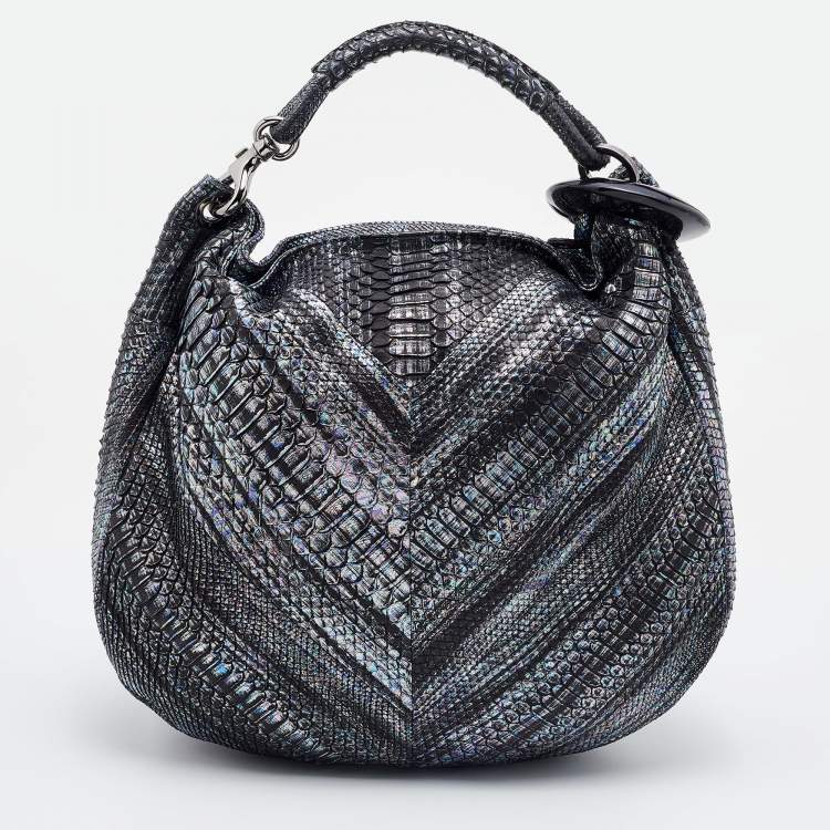 Pre Owned Jimmy Choo Multicolor Holographic Python Sky Hobo