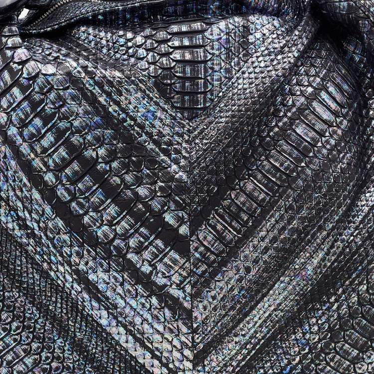 Pre Owned Jimmy Choo Multicolor Holographic Python Sky Hobo