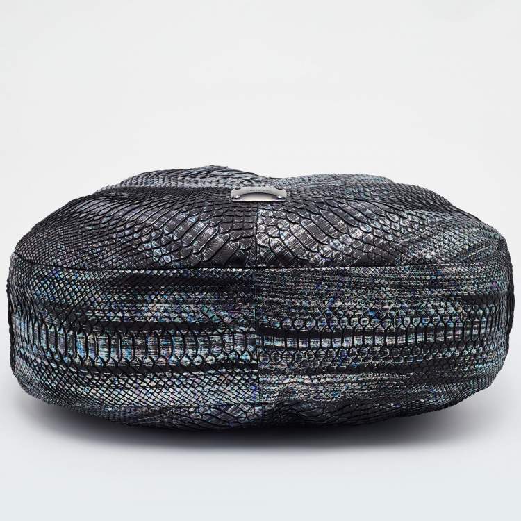 Pre Owned Jimmy Choo Multicolor Holographic Python Sky Hobo