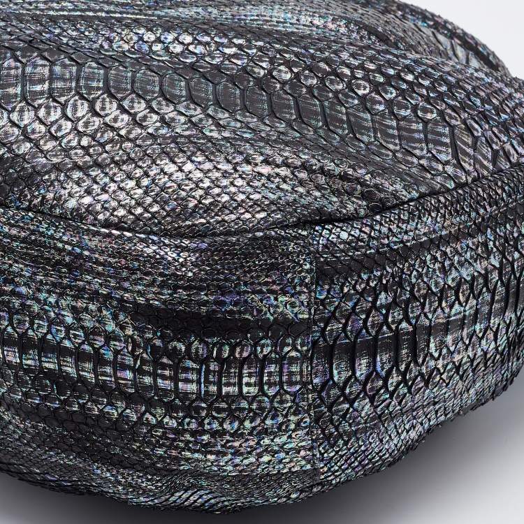 Pre Owned Jimmy Choo Multicolor Holographic Python Sky Hobo