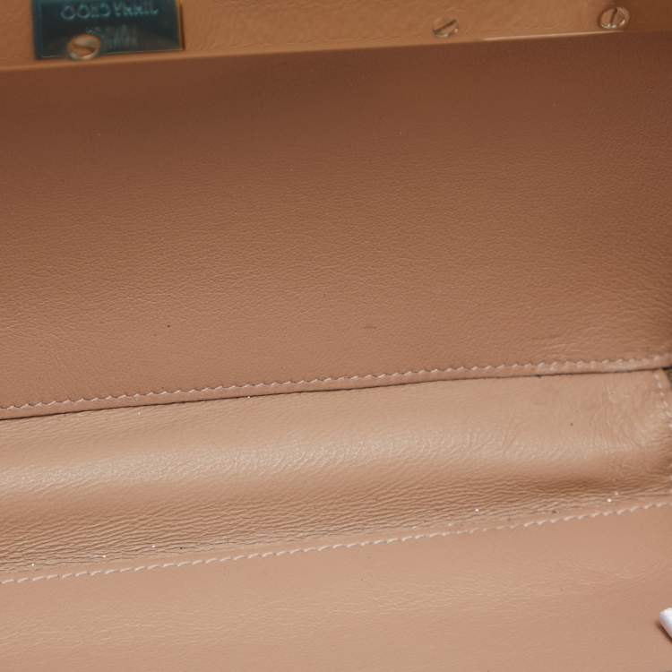 Pre Owned Jimmy Choo Gold Glitter Ellipse Chain Clutch
