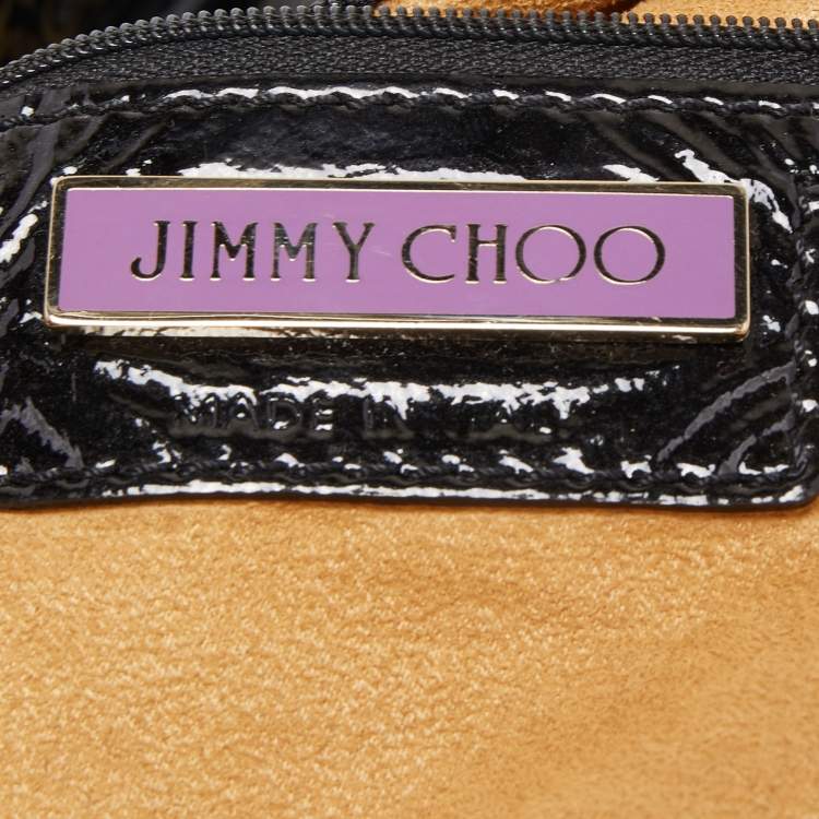 Pre Owned Jimmy Choo Black Patent Leather Lola Hobo