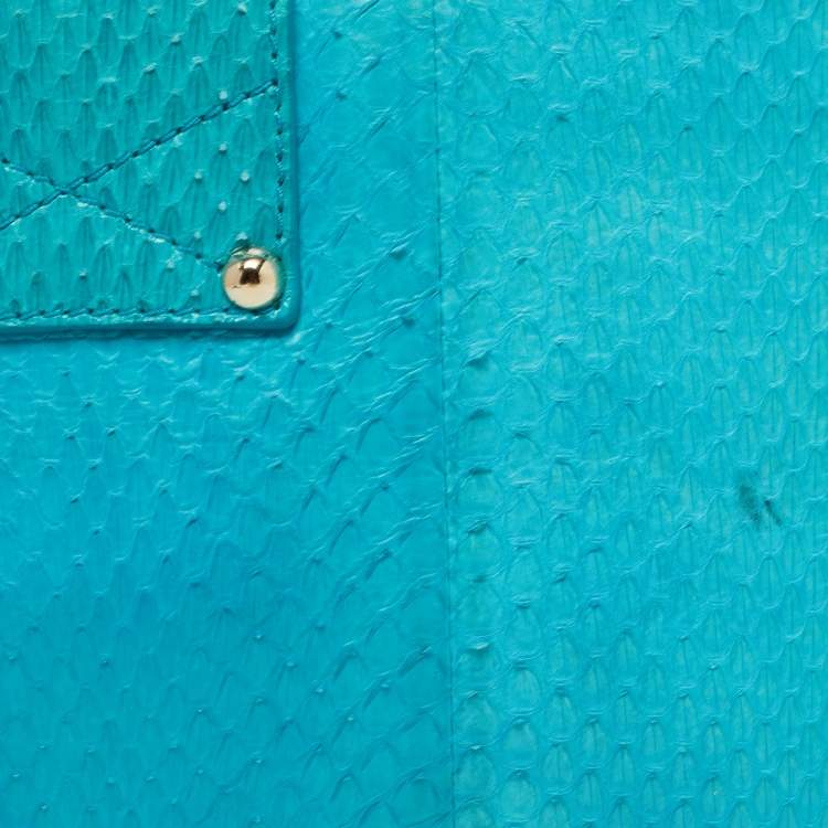 Pre Owned Jimmy Choo Light Blue Watersnake Leather Rebel Crossbody Bag