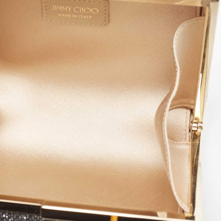 Pre Owned Jimmy Choo Grey Glitter Trinket Clutch