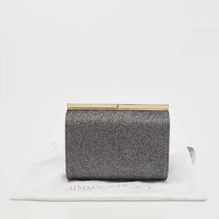 Pre Owned Jimmy Choo Grey Glitter Trinket Clutch