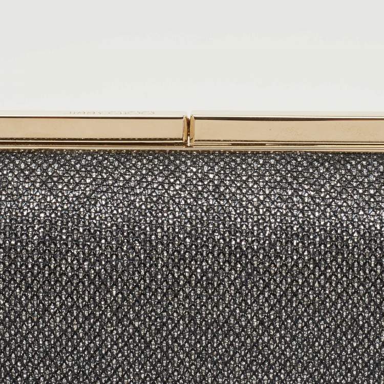 Pre Owned Jimmy Choo Grey Glitter Trinket Clutch