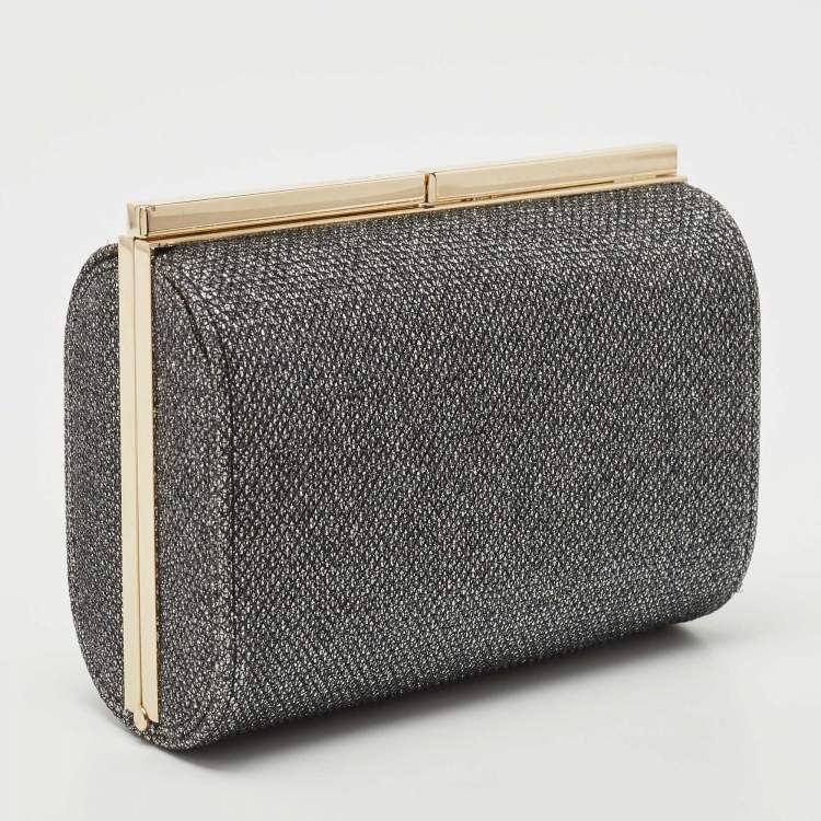 Pre Owned Jimmy Choo Grey Glitter Trinket Clutch