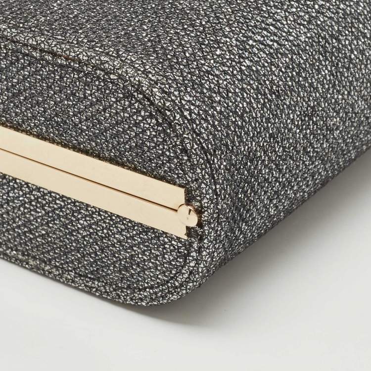 Pre Owned Jimmy Choo Grey Glitter Trinket Clutch