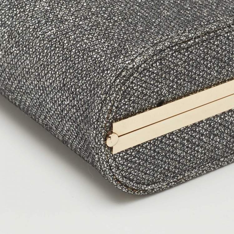 Pre Owned Jimmy Choo Grey Glitter Trinket Clutch