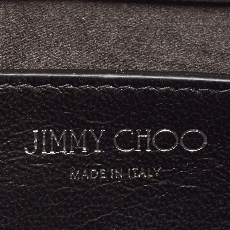 Pre Owned Jimmy Choo Black Velvet Crystals Kalina Chain Bag