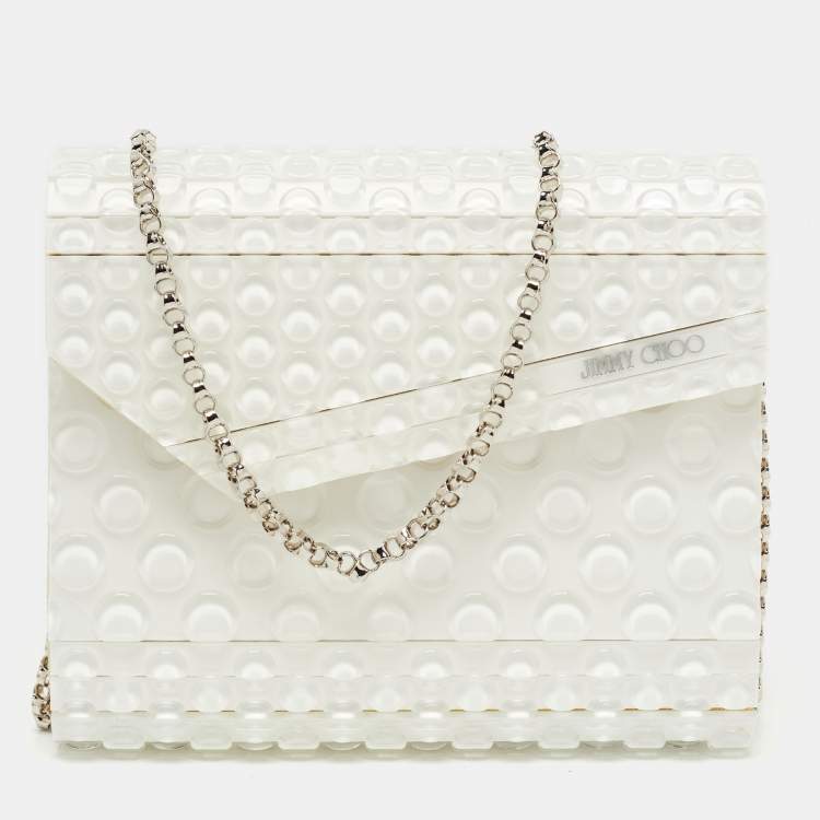 Jimmy choo cheap white clutch