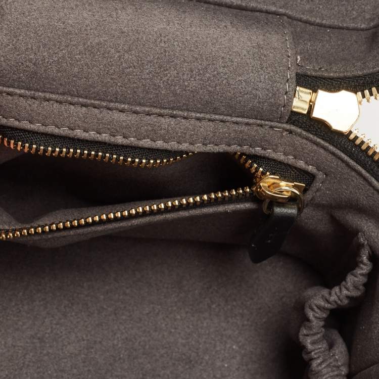 Pre Owned Jimmy Choo Black Monogram Leather Make Up Vanity Bag