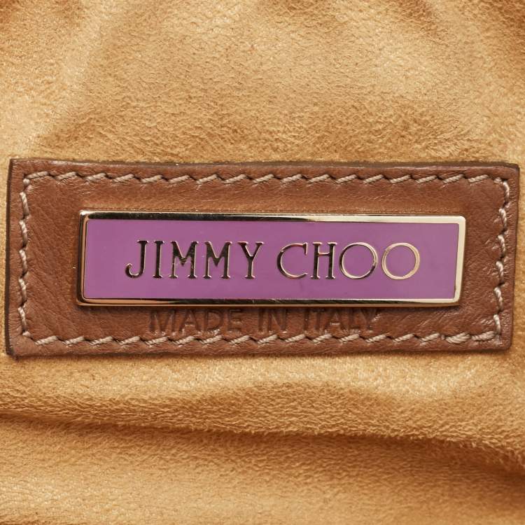 مملوكة مسبقًا Jimmy Choo Gold/Grey Python Leather Mave Foldover Clutch
