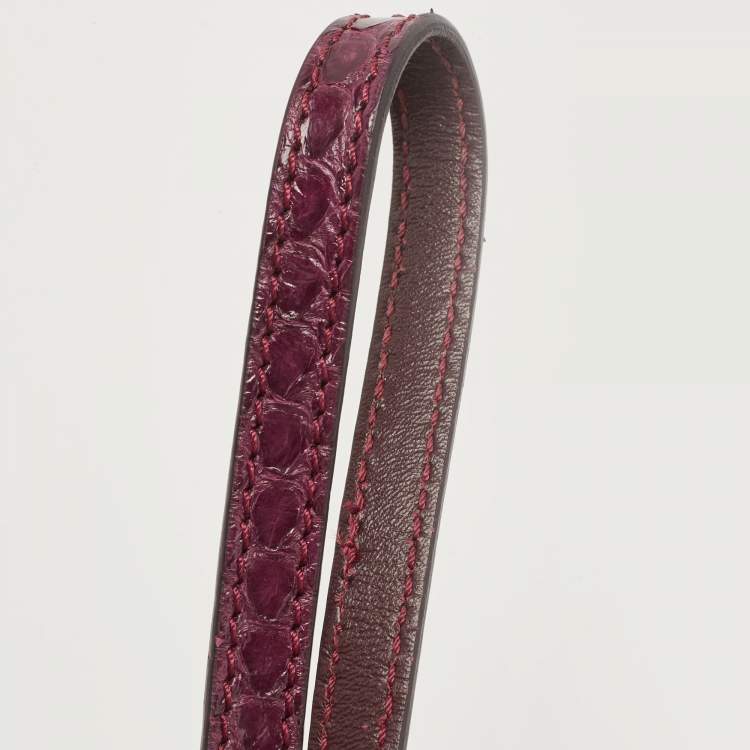 Pre Owned Jimmy Choo Purple Watersnake Leather Alara Wristlet Clutch