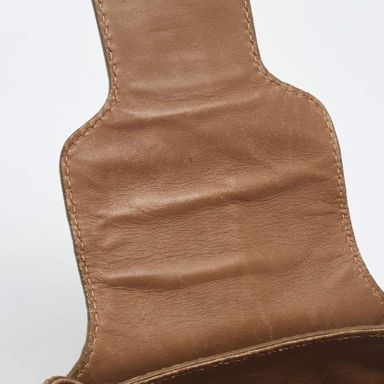 Pre Owned Jimmy Choo Gold/Brown Python Tulita Hobo