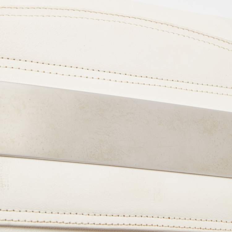 Pre Owned Jimmy Choo White Leather Carolina Crossbody Bag