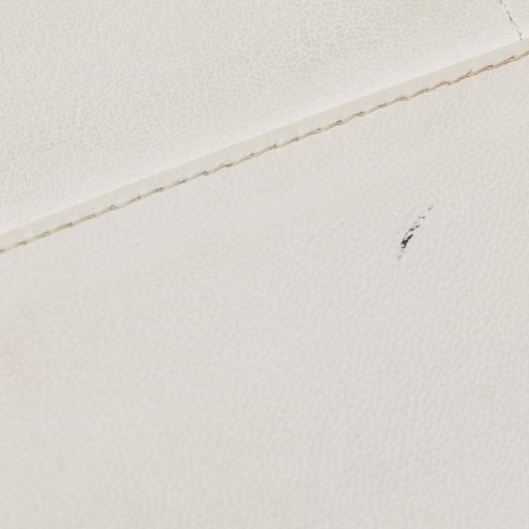 Pre Owned Jimmy Choo White Leather Carolina Crossbody Bag