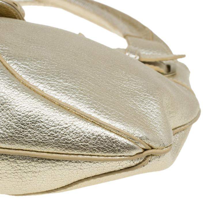 Pre Owned Jimmy Choo Gold Leather Tulita Hobo