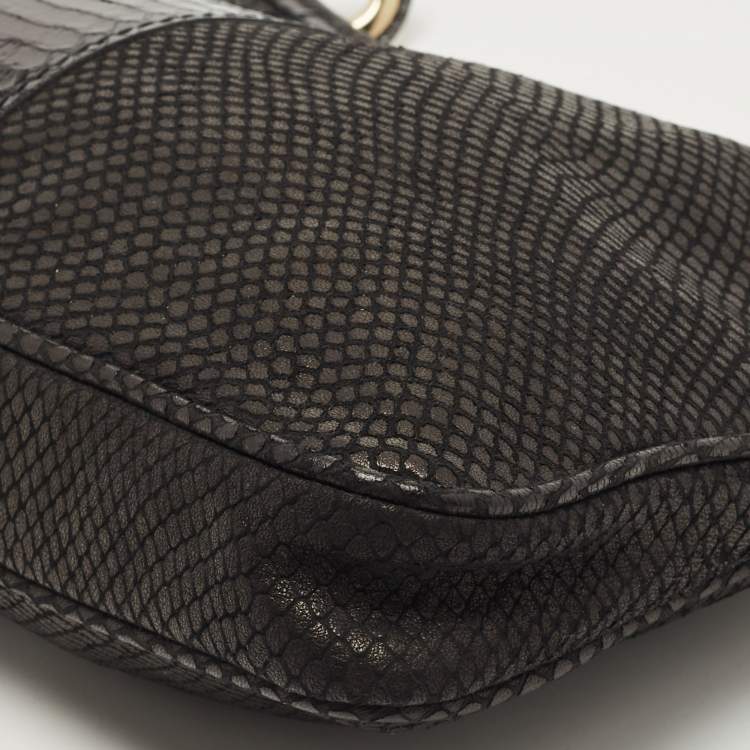 مملوكة مسبقًا Jimmy Choo Python Embossed Suede Zulu Clutch