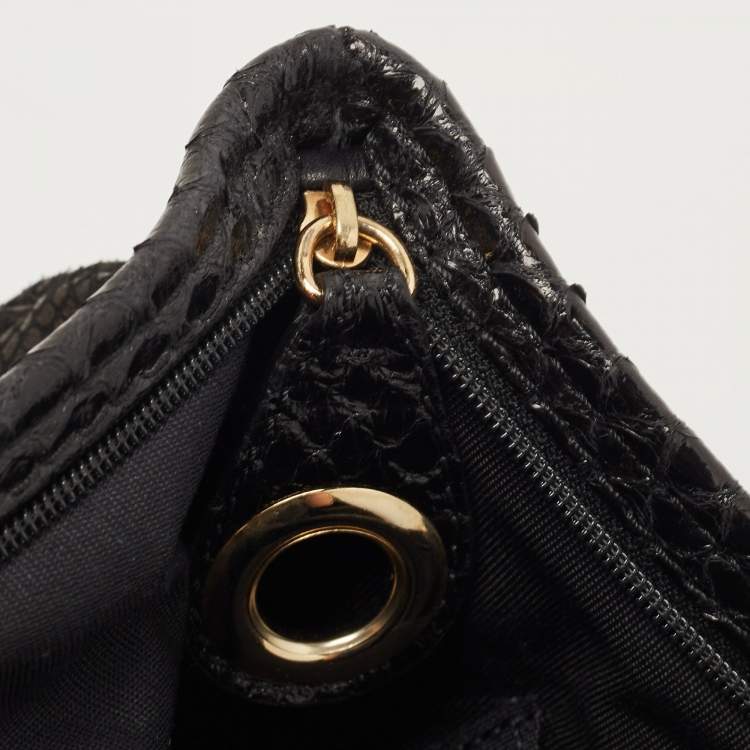 مملوكة مسبقًا Jimmy Choo Python Embossed Suede Zulu Clutch