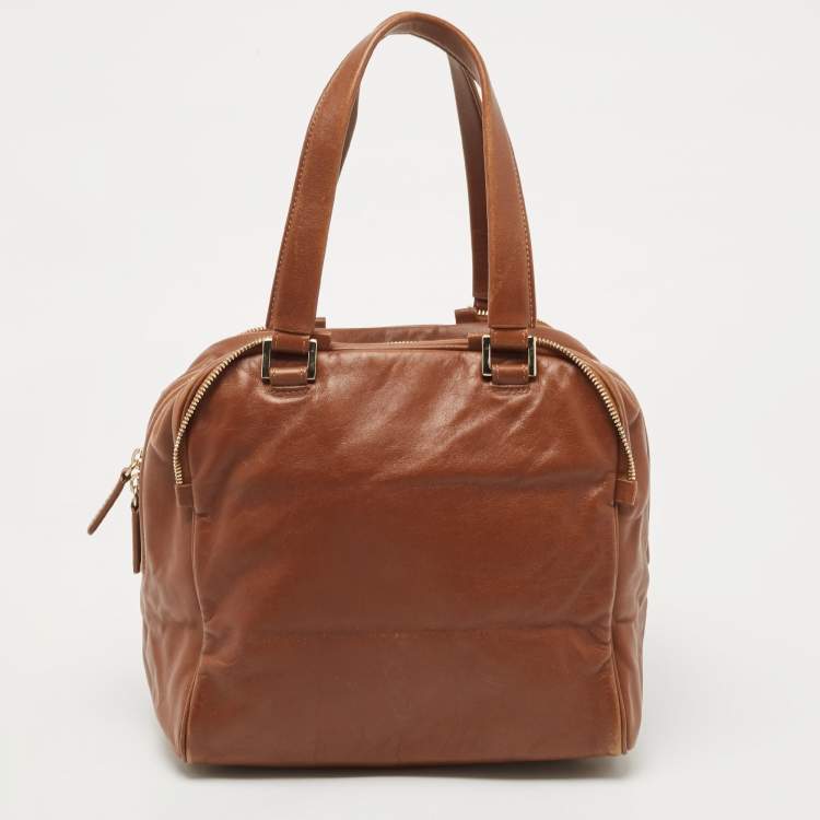 Pre Owned Jimmy Choo Brown Leather Justine Satchel