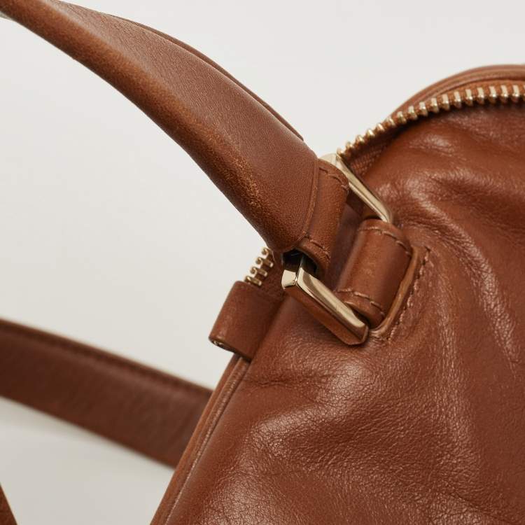 Pre Owned Jimmy Choo Brown Leather Justine Satchel