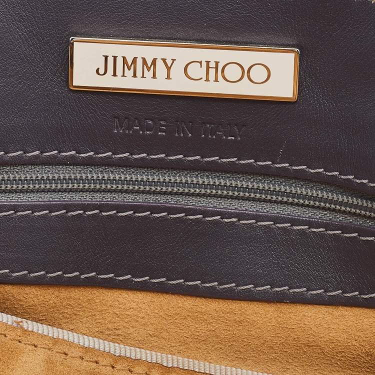 Pre Owned Jimmy Choo Brown/Black Watersnake Leather Riki Hobo