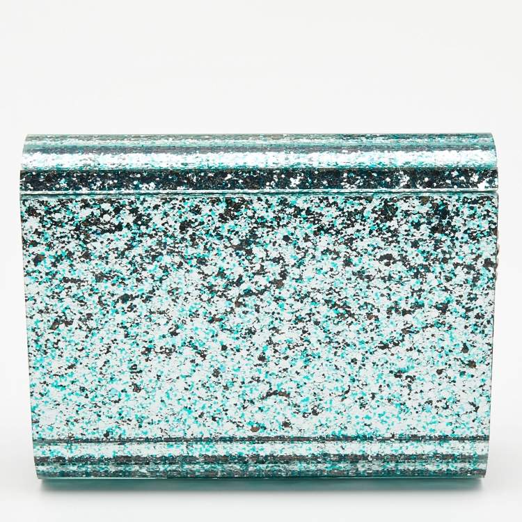 Pre Owned Jimmy Choo Mint Green Acrylic and Leather Candy Chain Clutch 
