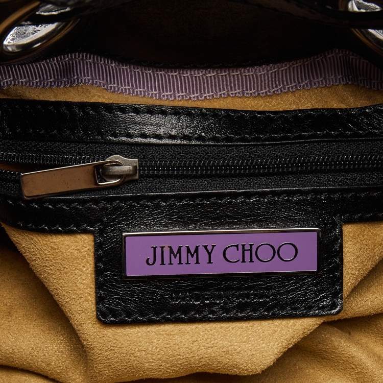 Pre Owned Jimmy Choo Silver Watersnake Leather Riki Tote