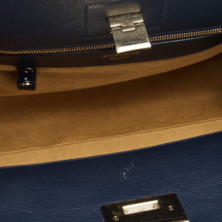 Pre Owned Jimmy Choo Blue Suede And Leather Riley Tote