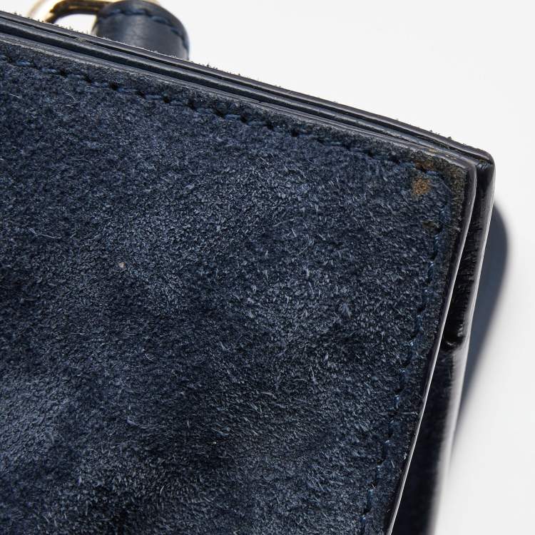 Pre Owned Jimmy Choo Blue Suede And Leather Riley Tote