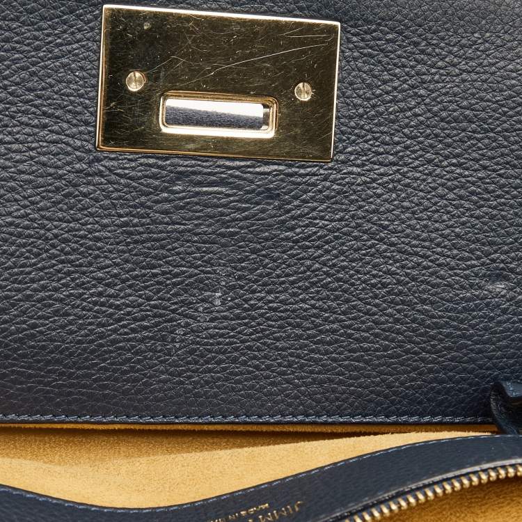 Pre Owned Jimmy Choo Blue Suede And Leather Riley Tote