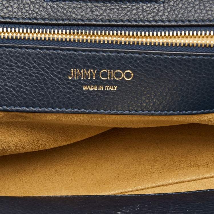 Pre Owned Jimmy Choo Blue Suede And Leather Riley Tote