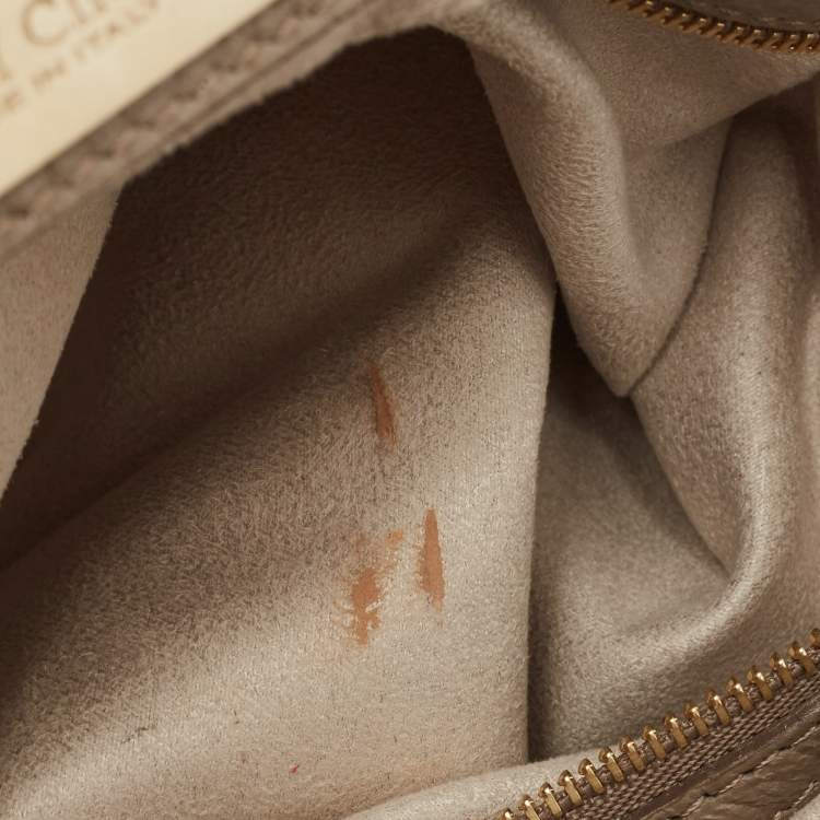 Pre Owned Jimmy Choo Grey Shimmer Leather Flap Shoulder Bag
