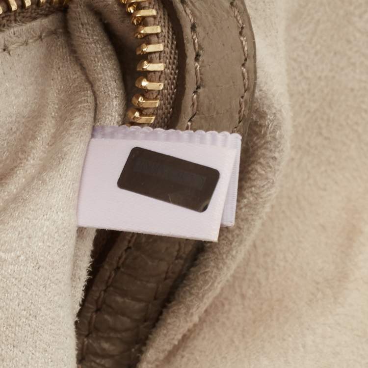 Pre Owned Jimmy Choo Grey Shimmer Leather Flap Shoulder Bag