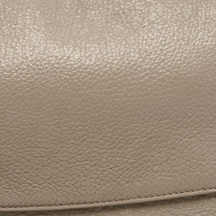 Pre Owned Jimmy Choo Grey Shimmer Leather Flap Shoulder Bag