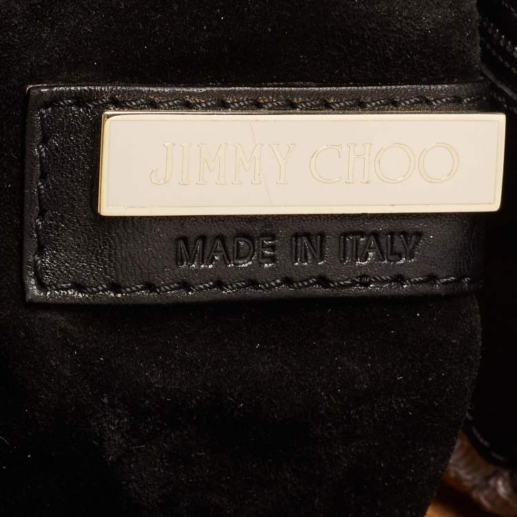 Pre Owned Jimmy Choo Black Leather and Suede Mandah Expandable Bag
