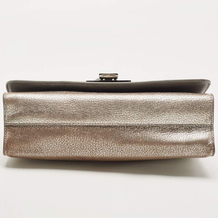 Pre Owned Jimmy Choo Metallic Silver Leather Rebel Shoulder Bag