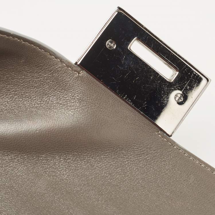 Pre Owned Jimmy Choo Metallic Silver Leather Rebel Shoulder Bag