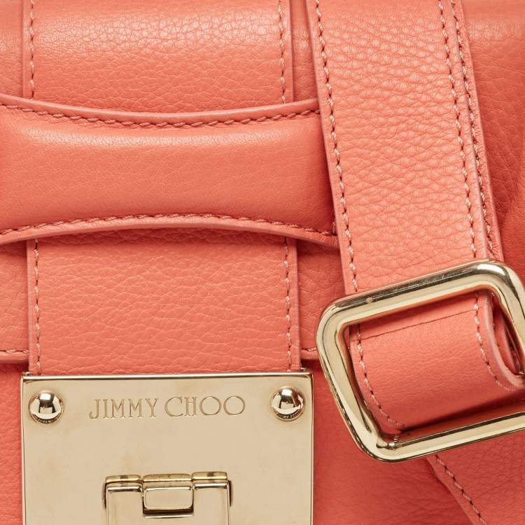 Pre Owned Jimmy Choo Coral Leather Small Rosalie Satchel